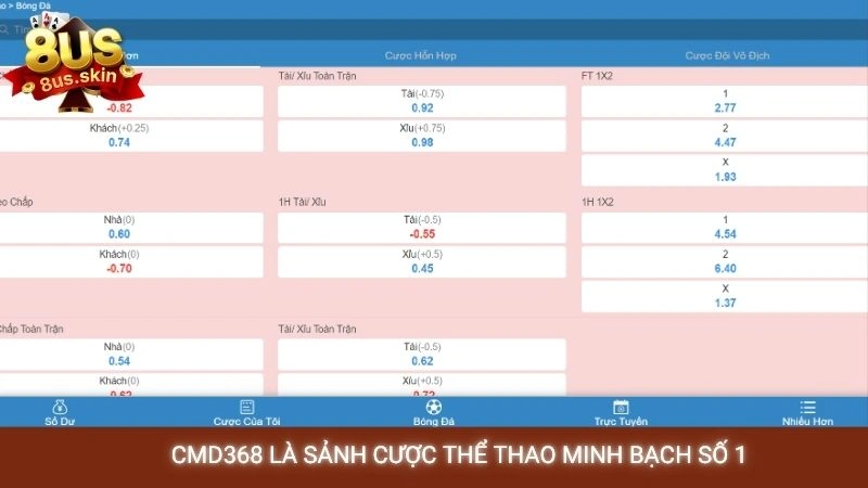 CMD368 là sảnh cược thể thao minh bạch số 1